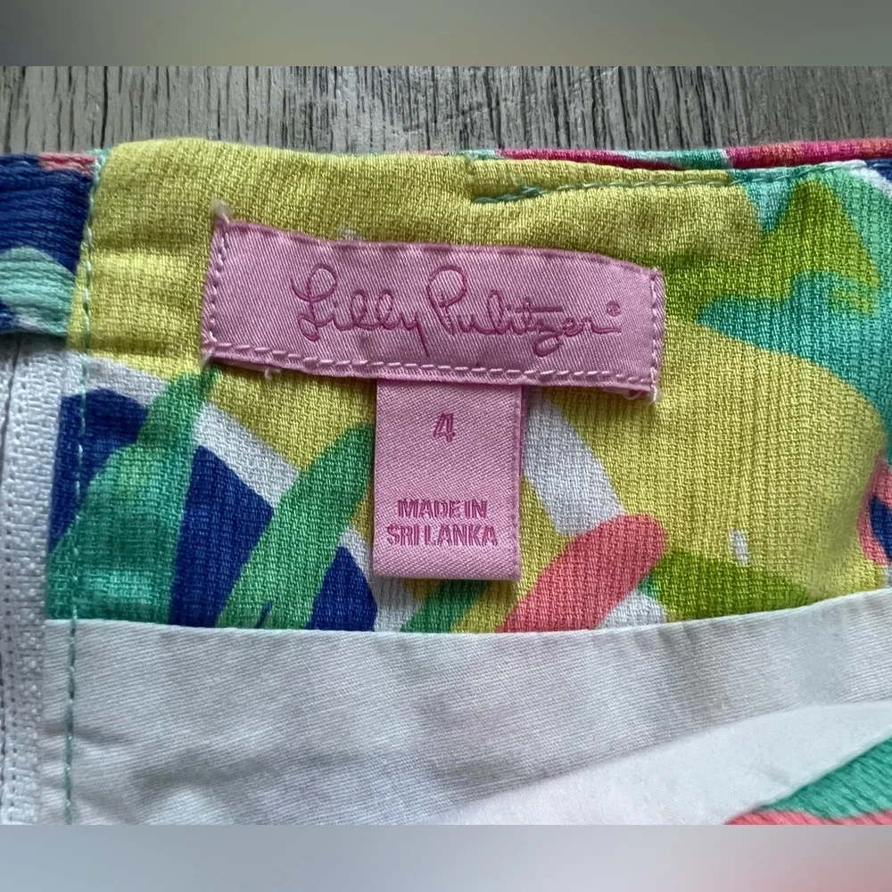 LILLY PULITZER RHEA CASA BANANA PRINT SKIRT/SKORT SIZE 4 - Picture 5 of 8